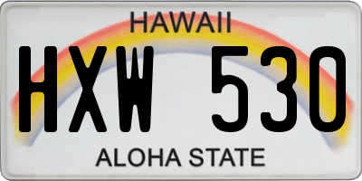 HI license plate HXW530