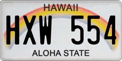 HI license plate HXW554