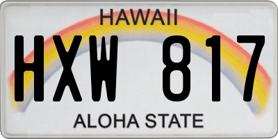 HI license plate HXW817