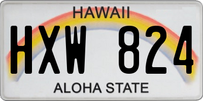 HI license plate HXW824