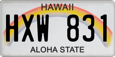 HI license plate HXW831