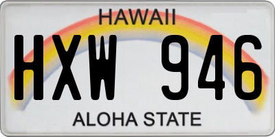 HI license plate HXW946