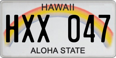 HI license plate HXX047
