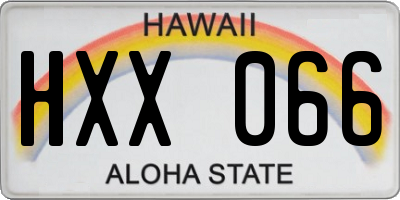 HI license plate HXX066