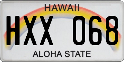 HI license plate HXX068