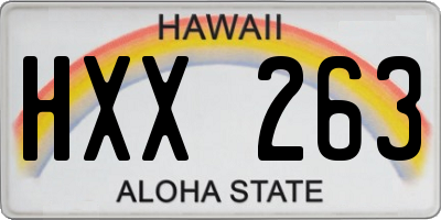 HI license plate HXX263