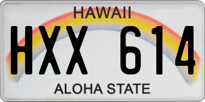 HI license plate HXX614