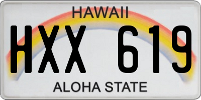 HI license plate HXX619