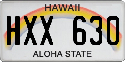 HI license plate HXX630