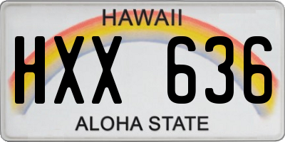 HI license plate HXX636