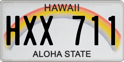 HI license plate HXX711