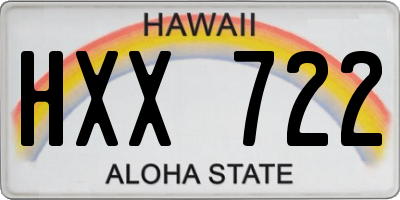 HI license plate HXX722