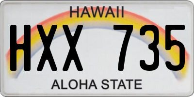 HI license plate HXX735