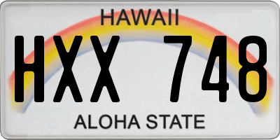 HI license plate HXX748