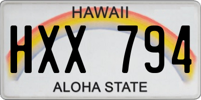 HI license plate HXX794