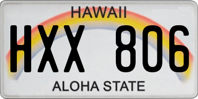 HI license plate HXX806