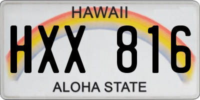 HI license plate HXX816