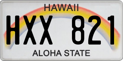 HI license plate HXX821