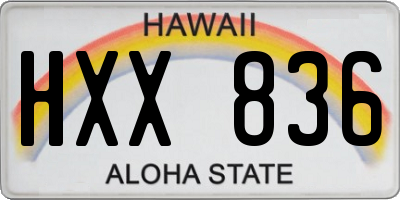 HI license plate HXX836