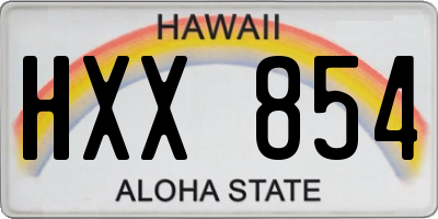 HI license plate HXX854