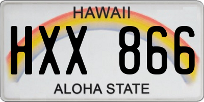 HI license plate HXX866