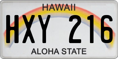 HI license plate HXY216