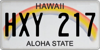 HI license plate HXY217