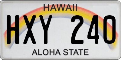 HI license plate HXY240