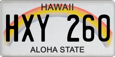 HI license plate HXY260
