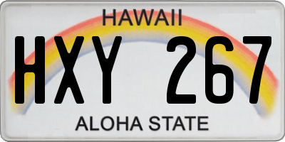 HI license plate HXY267