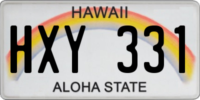 HI license plate HXY331