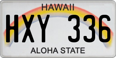 HI license plate HXY336