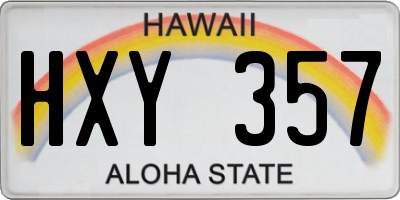 HI license plate HXY357