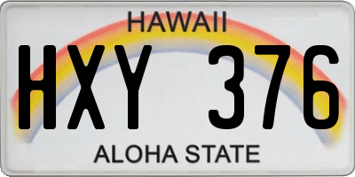 HI license plate HXY376