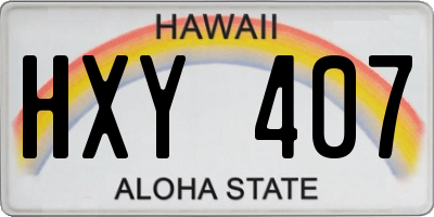 HI license plate HXY407