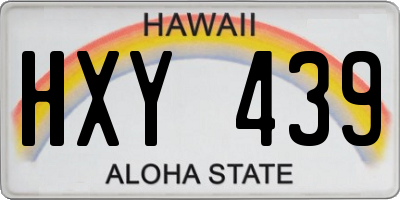HI license plate HXY439