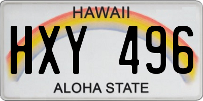 HI license plate HXY496