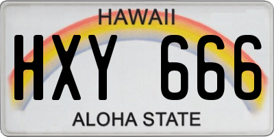 HI license plate HXY666
