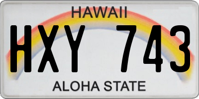 HI license plate HXY743