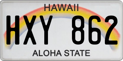 HI license plate HXY862