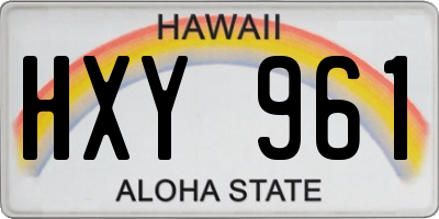 HI license plate HXY961