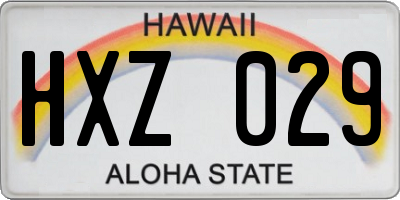 HI license plate HXZ029