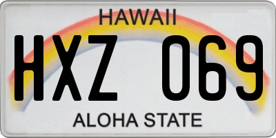 HI license plate HXZ069