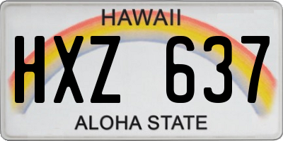 HI license plate HXZ637
