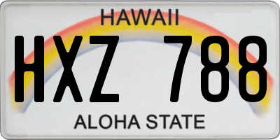 HI license plate HXZ788