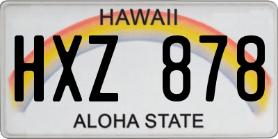 HI license plate HXZ878