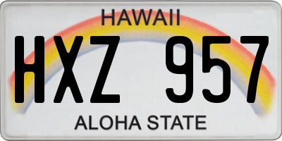 HI license plate HXZ957