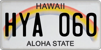 HI license plate HYA060
