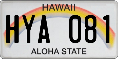 HI license plate HYA081