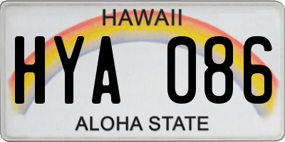 HI license plate HYA086